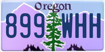 OR license plate 899WHH