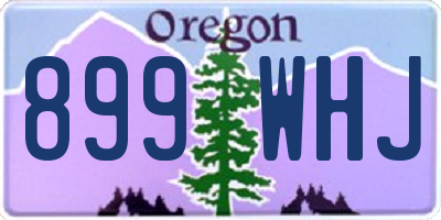 OR license plate 899WHJ