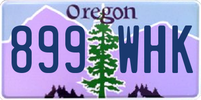 OR license plate 899WHK