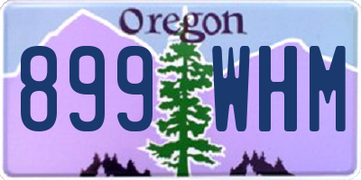 OR license plate 899WHM
