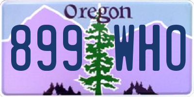 OR license plate 899WHO
