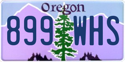 OR license plate 899WHS