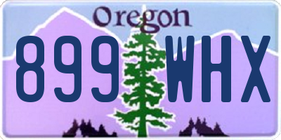 OR license plate 899WHX