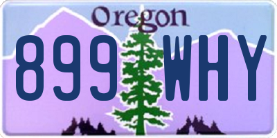OR license plate 899WHY