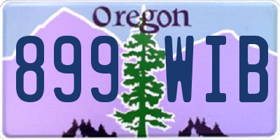 OR license plate 899WIB
