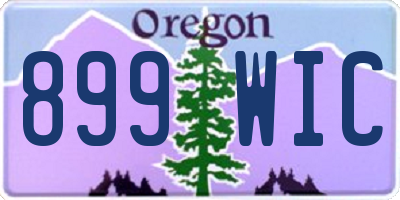 OR license plate 899WIC