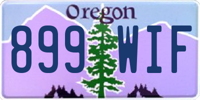 OR license plate 899WIF