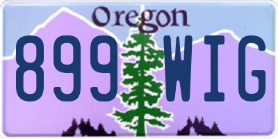 OR license plate 899WIG