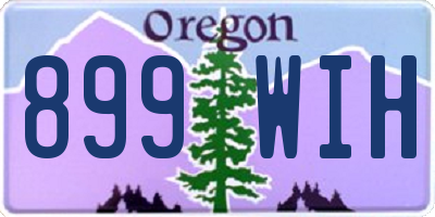 OR license plate 899WIH