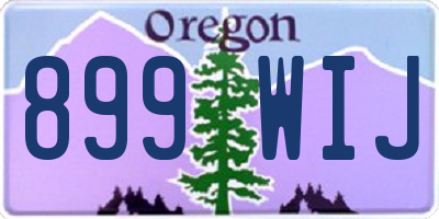 OR license plate 899WIJ