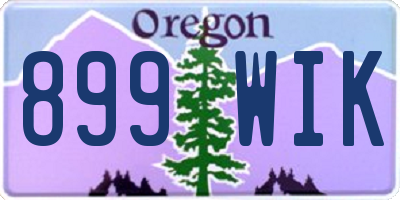 OR license plate 899WIK