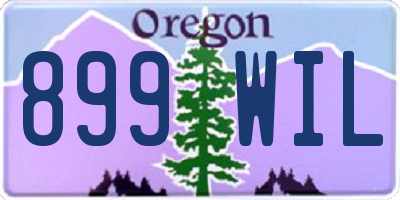 OR license plate 899WIL