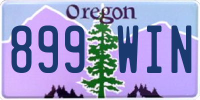 OR license plate 899WIN