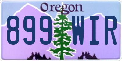 OR license plate 899WIR