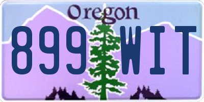 OR license plate 899WIT