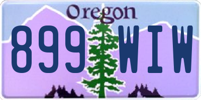 OR license plate 899WIW