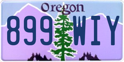 OR license plate 899WIY