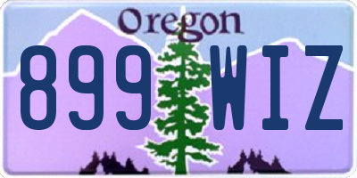 OR license plate 899WIZ