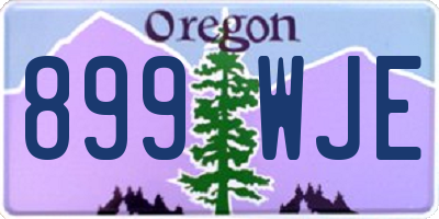 OR license plate 899WJE