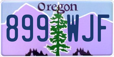 OR license plate 899WJF