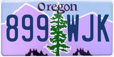 OR license plate 899WJK