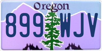 OR license plate 899WJV
