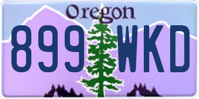 OR license plate 899WKD