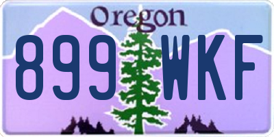 OR license plate 899WKF