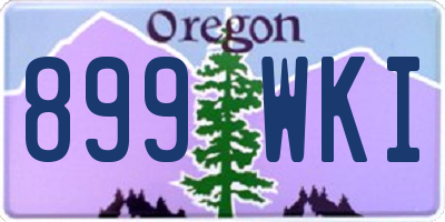 OR license plate 899WKI