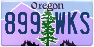OR license plate 899WKS