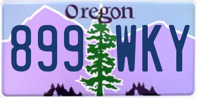 OR license plate 899WKY