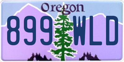 OR license plate 899WLD