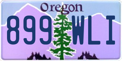 OR license plate 899WLI