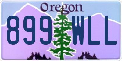 OR license plate 899WLL