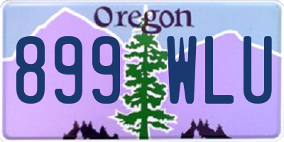 OR license plate 899WLU