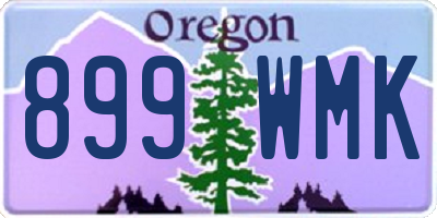 OR license plate 899WMK
