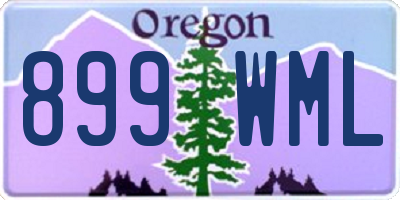 OR license plate 899WML