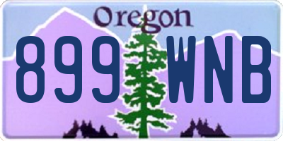 OR license plate 899WNB