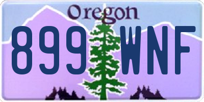 OR license plate 899WNF