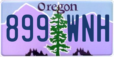 OR license plate 899WNH