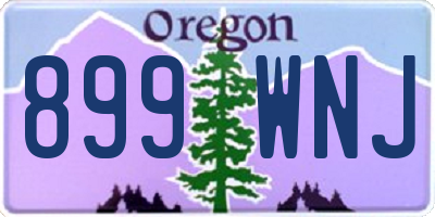OR license plate 899WNJ