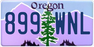 OR license plate 899WNL