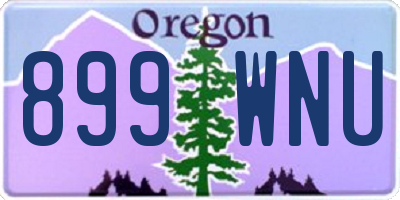 OR license plate 899WNU