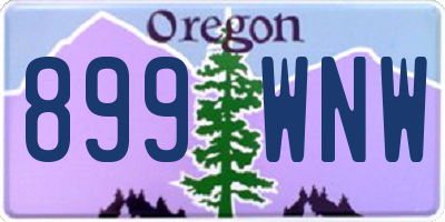 OR license plate 899WNW