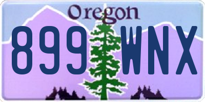 OR license plate 899WNX
