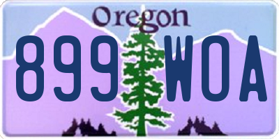 OR license plate 899WOA