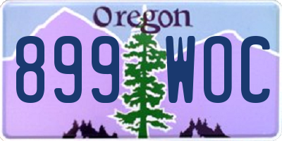 OR license plate 899WOC