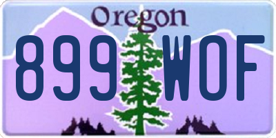 OR license plate 899WOF