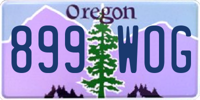 OR license plate 899WOG