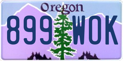 OR license plate 899WOK